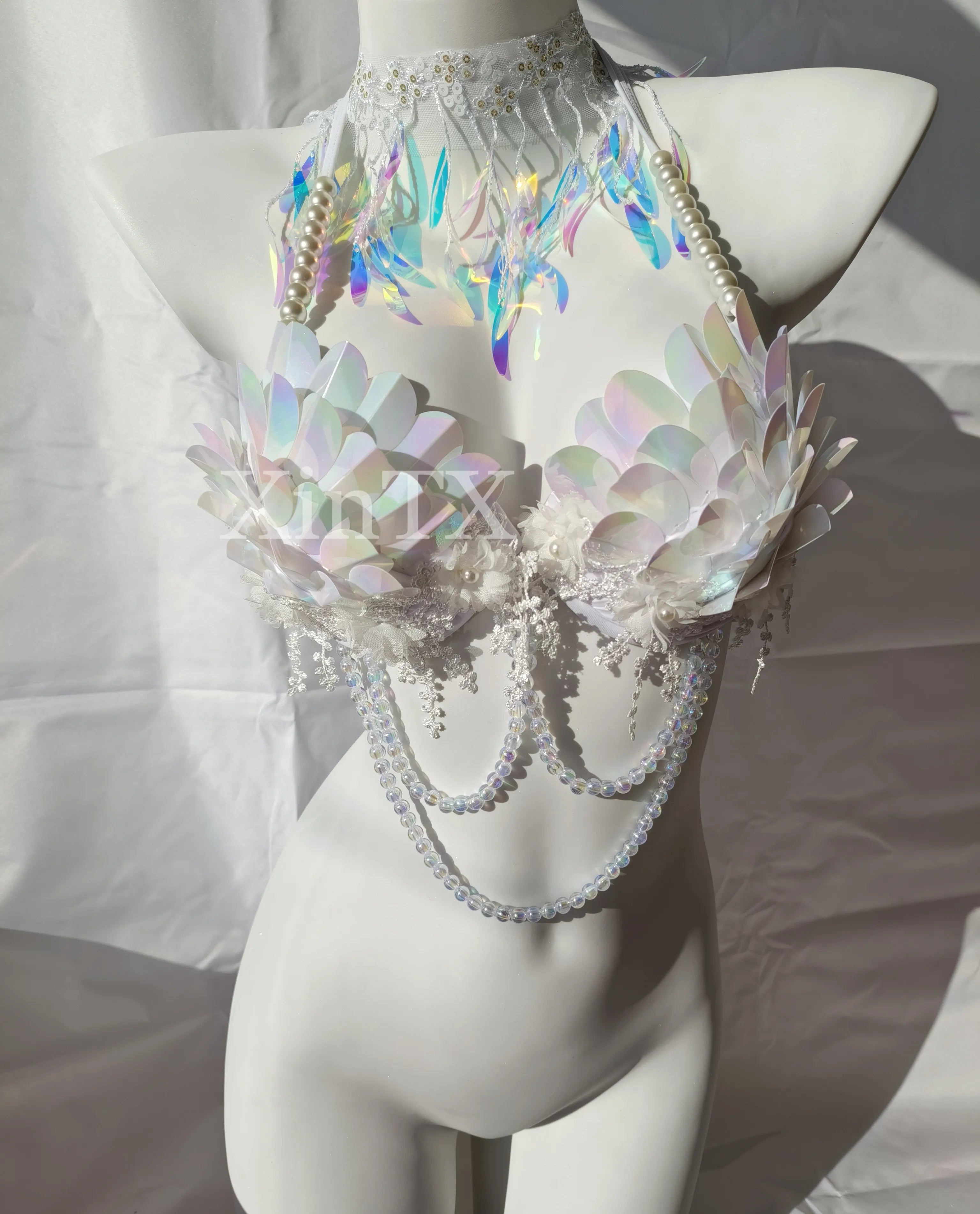 Aqua Elegance Pearl & Sequin Mermaid BraAqua Elegance Pearl & Sequin Mermaid Bra