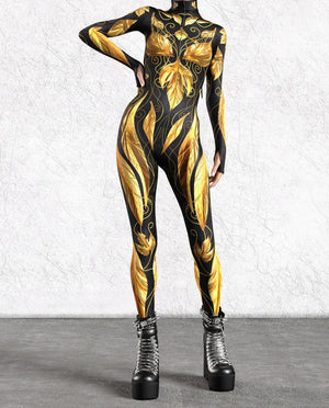 Divine-Drape Full-Body Rave Bodysuit