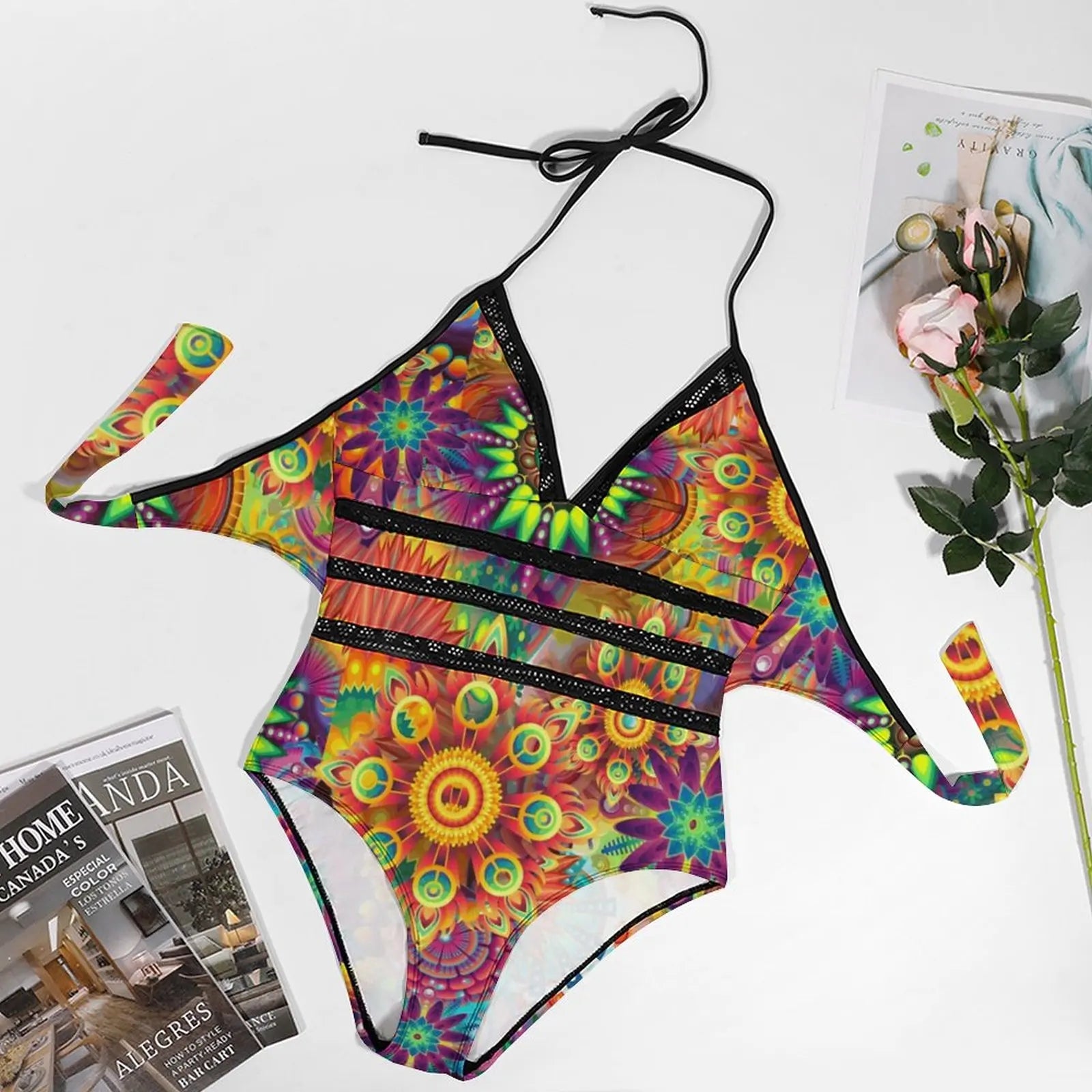 Psychedelic Retro Rave Bodysuit