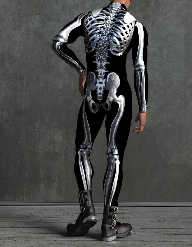 Skeleton Full-Body Rave Bodysuit Mens