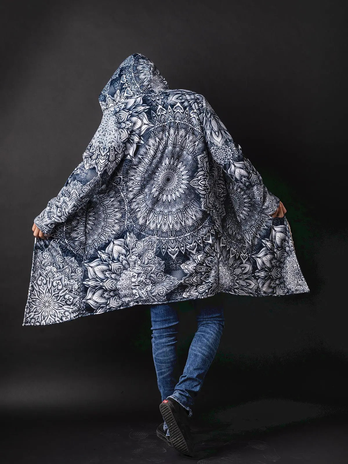 Psychedelic hooded Fleece Lined Cloak