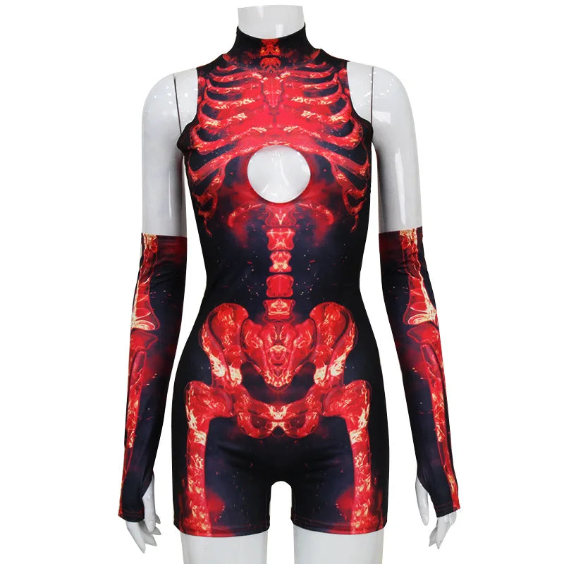 Hot Skeleton Rave Romper