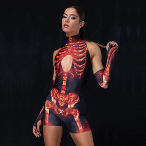 Hot Skeleton Rave Romper