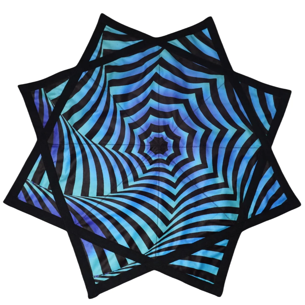 Swirling double-sided printed fluorescent Dapo Star