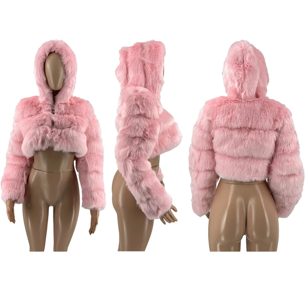 Super soft, heavy weight cropped Fur Rave Coat