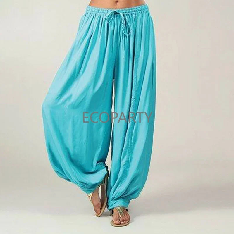 Womens Solid Color Harem Pants