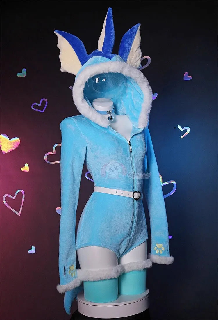 Vaporeon Plush Hooded Rave Romper