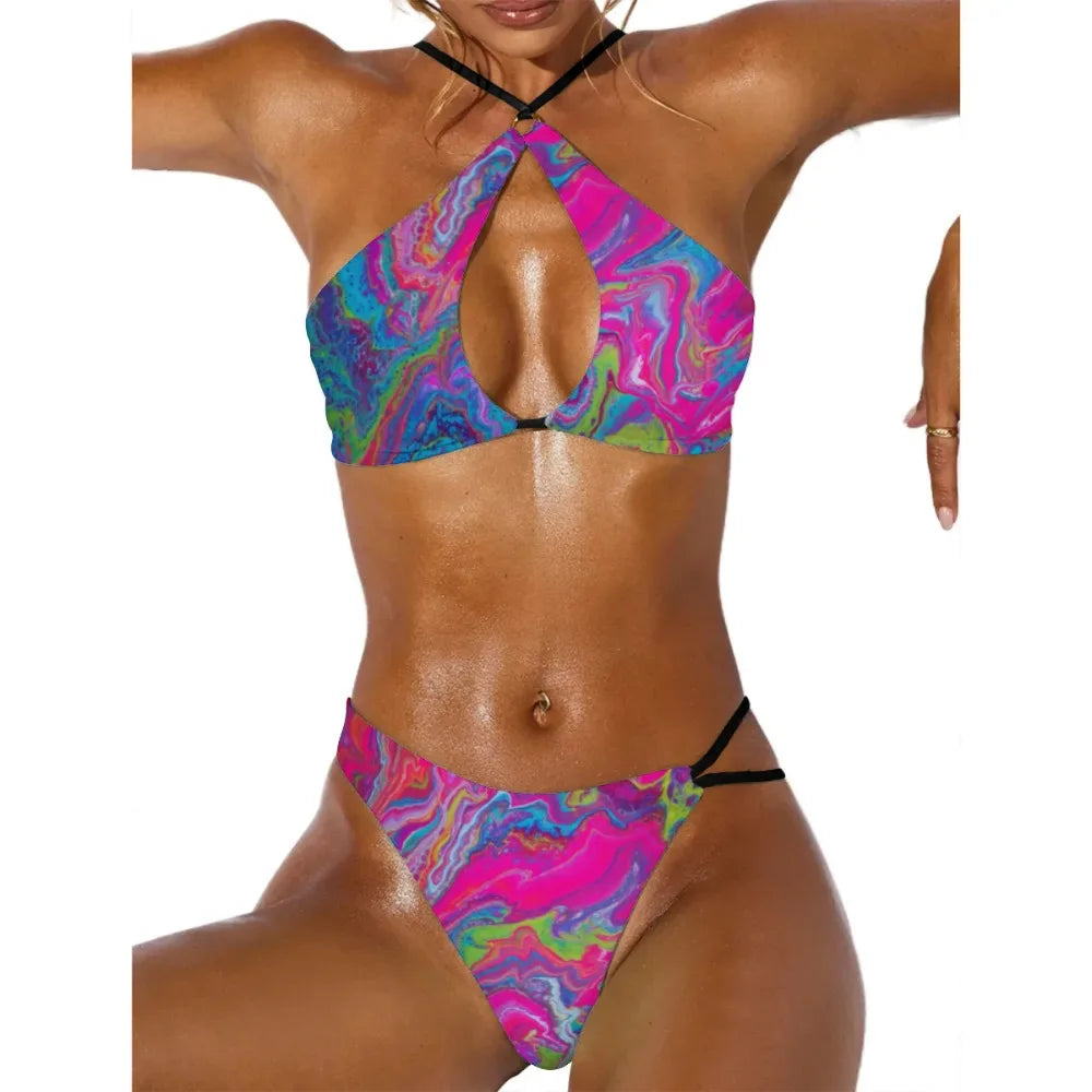 Psychedelic Splash 2 Piece Matching rave outfit Set