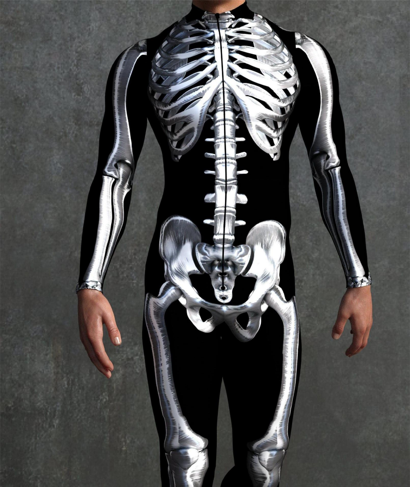 Skeleton Full-Body Rave Bodysuit Mens