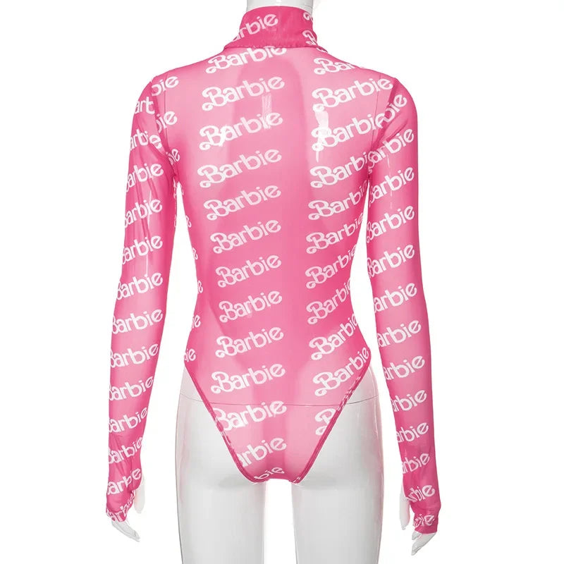 Bad Barbie Mesh High cut Rave bodysuit