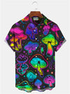 Psychedelic Mushroom Short Sleeve Button up 