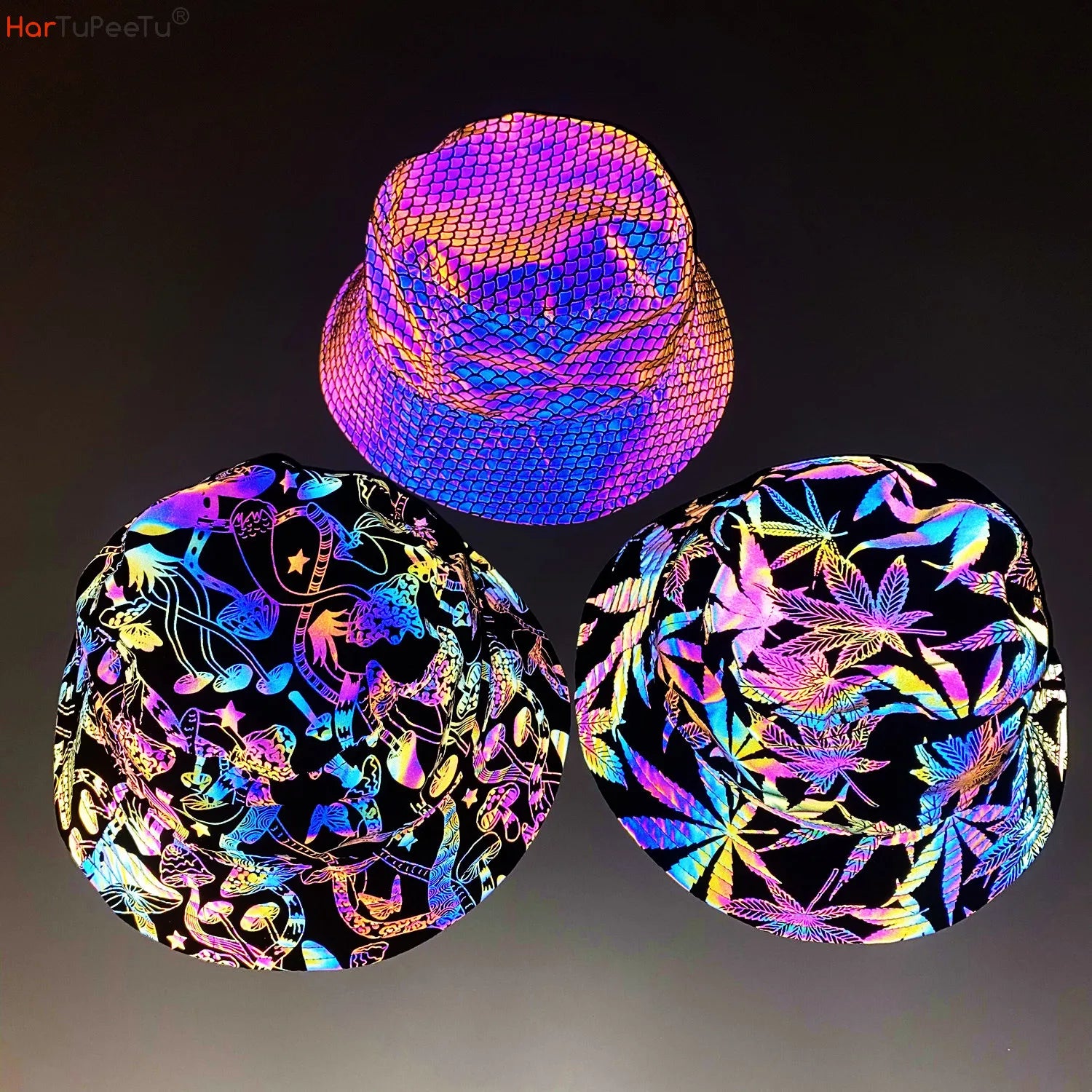 Colorful Reflective Rave Bucket Hat