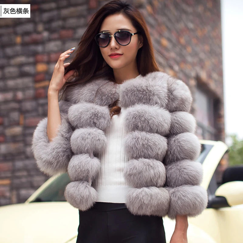 Super soft, heavy weight cropped Fur Rave Coat