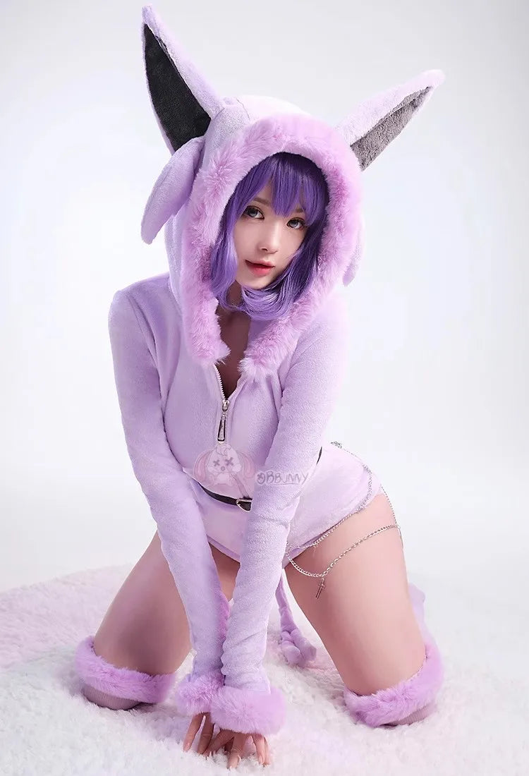 Espeon Plush Hooded Rave Romper