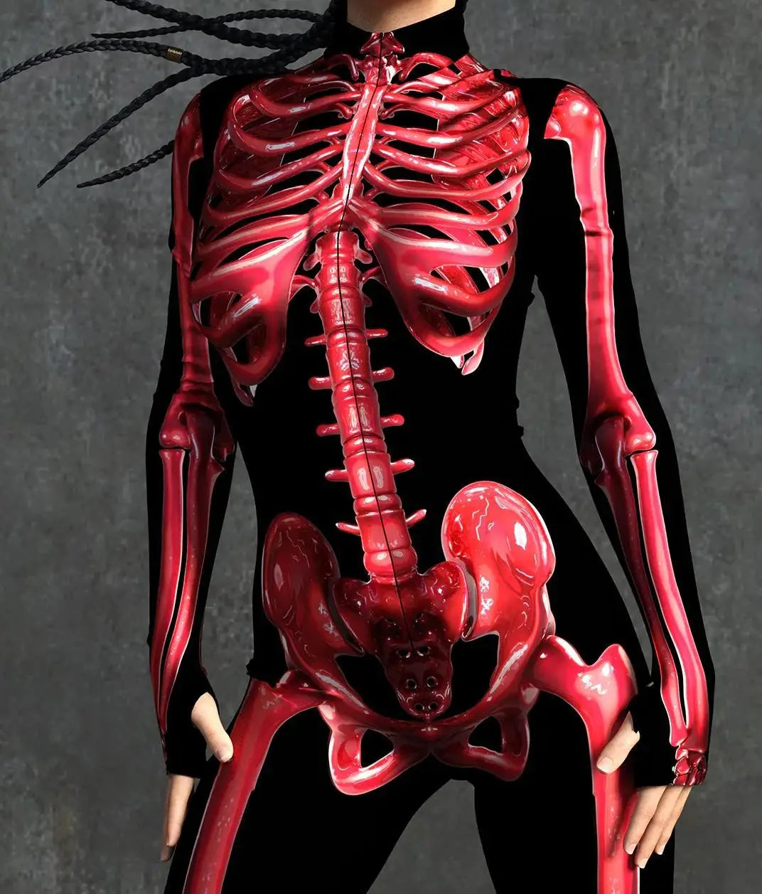 Colorful Skeleton Full-Body Rave Bodysuit