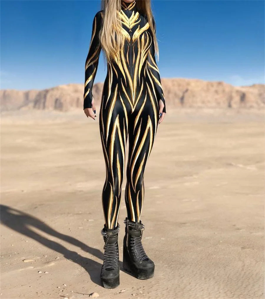 Opulent-Oracle Full-Body Rave Bodysuit