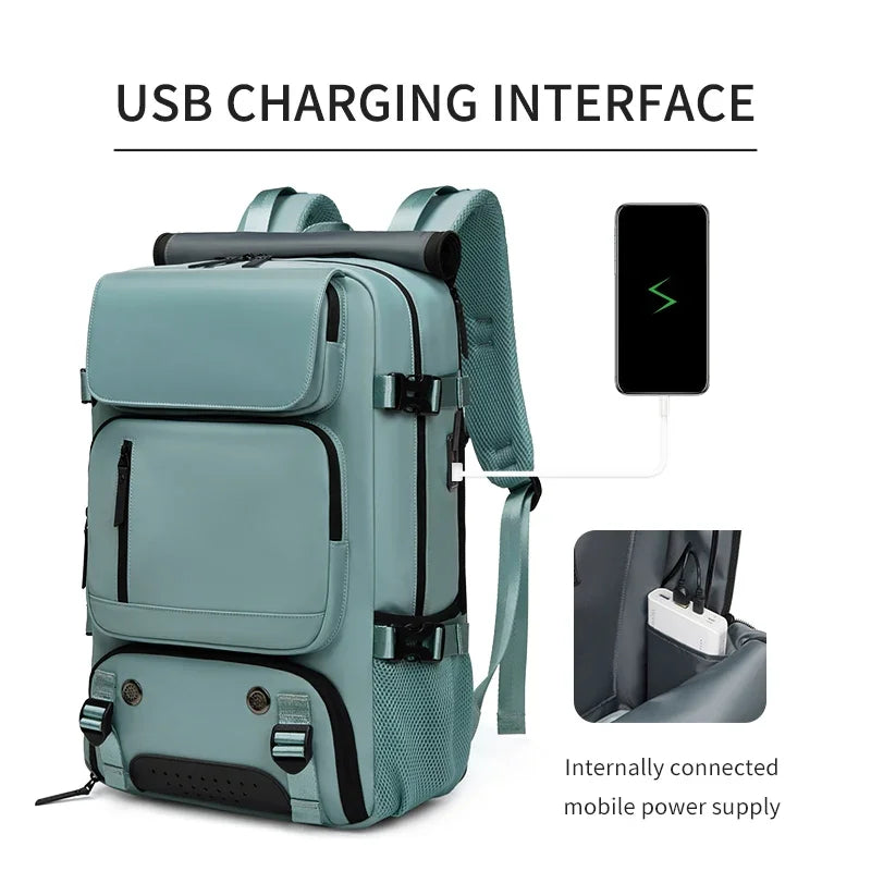 Hiking camping backpack with Hidden USB charging port