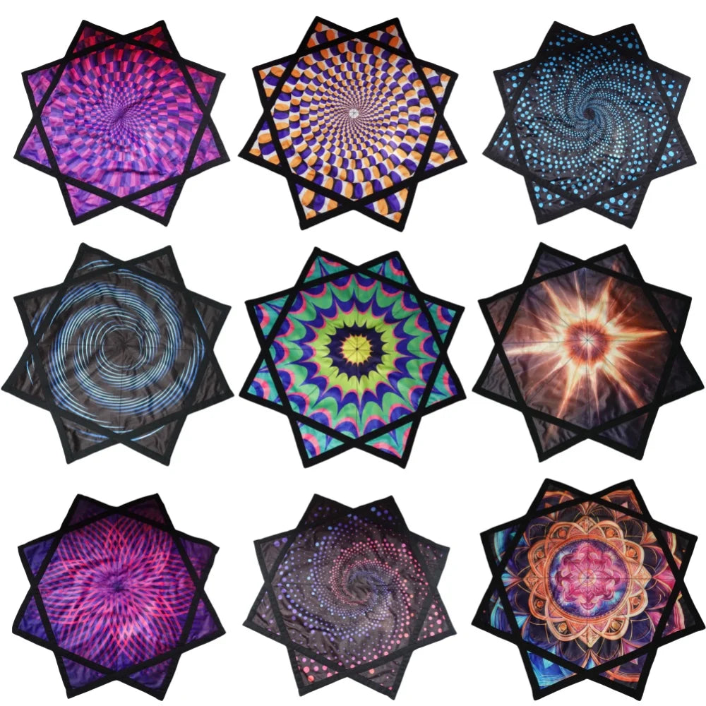 Swirling double-sided printed fluorescent Dapo Star