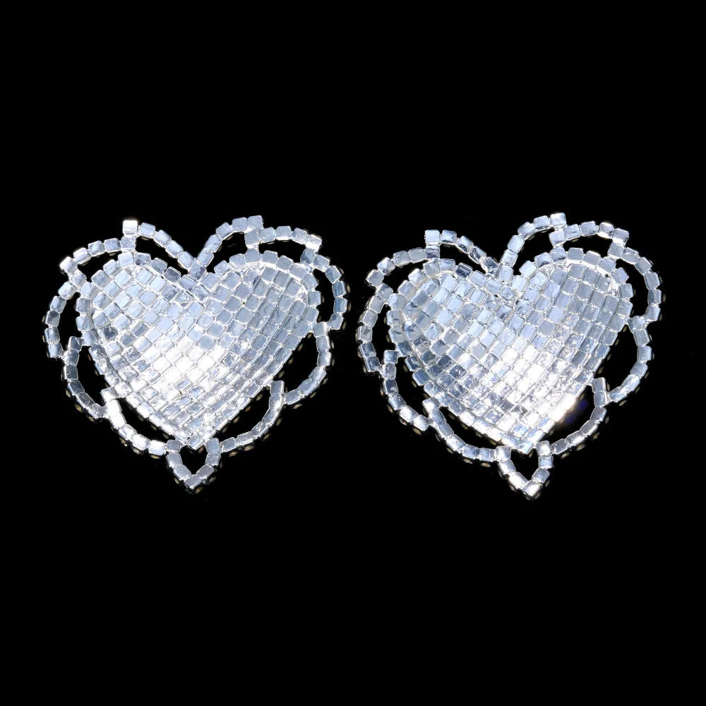 Rhinestone Heart Nipple Pasties