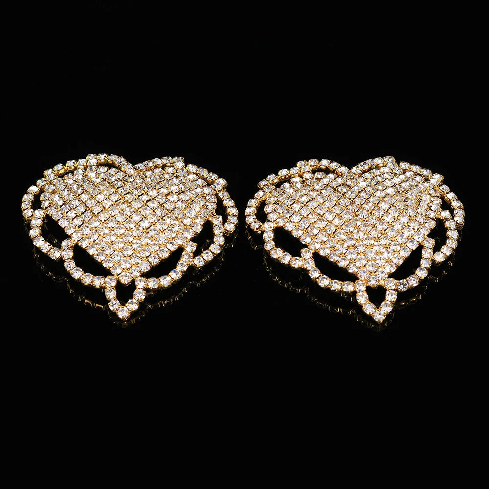 Rhinestone Heart Nipple Pasties