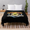 soft black blanket with print